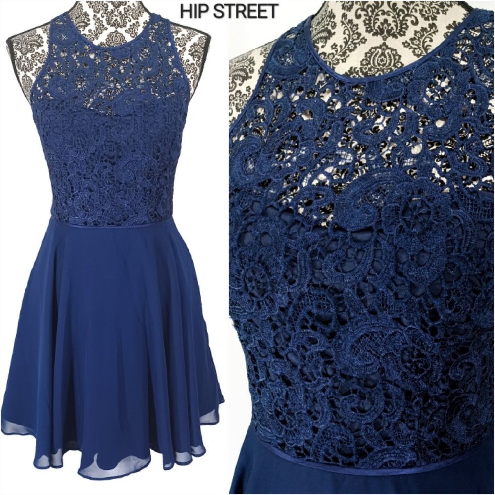 AIDAN MATTOX Dress Lace Bodice Full Chiffon Skirt Short Party Prom 4